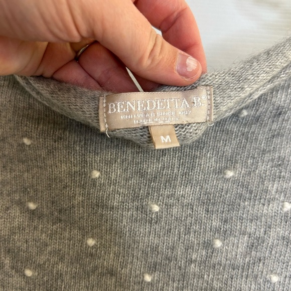 Benedetta B Gray Merino Wool Cashmere Blend Long Sleeve Pullover Sweater M - Picture 8 of 8